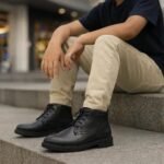 Genuine Leather Black Boot with Lace